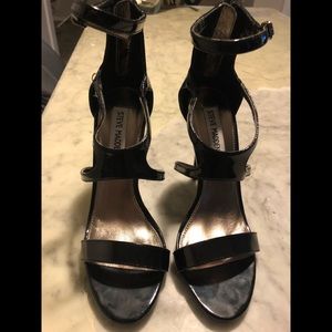 Black Pattern Steve Madden Heeled Sandal.